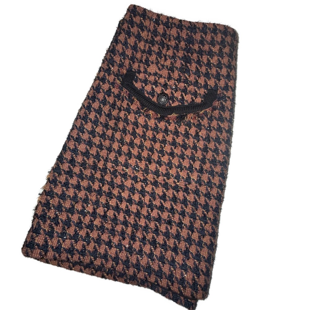 Veronica Beard Houndstooth Tweed Mini Skirt Brown Black Size 10 High Waist Lined - Picture 5 of 9